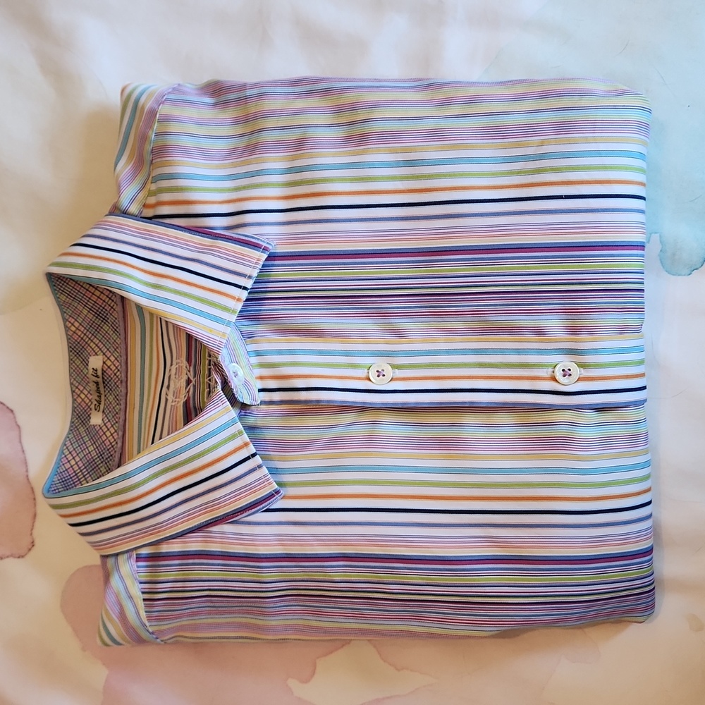 Bugatchi Uomo colourful striped shirt, size medium